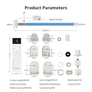 Motor para Persiana Enrollable con Batería Recargable Zigbee Zemismart, para Tubo de 17mm, 20mm, 25mm y 28mm, Motor Inteligente para Cortinas, Compatible con Tuya, Alexa y <span class=keywords><strong>Google</strong></span> - Product Image 6