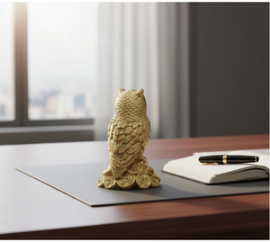 Mini Figura Decorativa de Búho Dorado en Resina, Adorno de Pájaro para el Hogar, Oficina, Escritorio, Estante, Vitrina, Elegante Adorno Interior y Coleccionable - Product Image 2