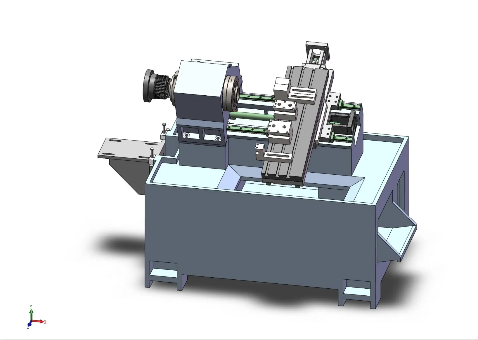 3.7kw Hoofdmotor Power Cnc Metalen Onderdelen Verwerking Machine Tool Mini Bende Type Bed Schuin Draaibank