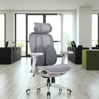 Chaise de bureau ergonomique de haute qualité, pivotante, en maille, moderne, en tissu, avec appui-tête réglable et cadre en alliage d'aluminium
