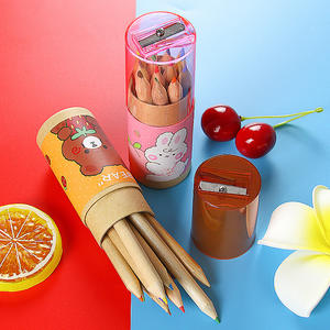 12 colori <span class=keywords><strong>cartoni</strong></span> <span class=keywords><strong>animati</strong></span> matite colorate per bambini Set di matite in legno naturale con temperino per studenti di cancelleria e disegno - Product Image 4