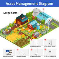 Kit Balise Bluetooth LoRaWAN DX-CP34 Système de Suivi d'Actifs IoT Portée 3km OTAA Auto Join Solution pour Entrepôt Extérieur et Usine Intelligente