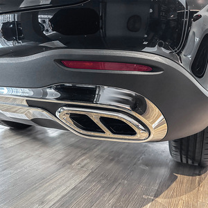 Mercedes-Benz GLC-Class X254 Exhaust Tip Piano Black Carbon Fiber Texture Electroplated Silver ABS Adhesive Fitment - Product Image 3