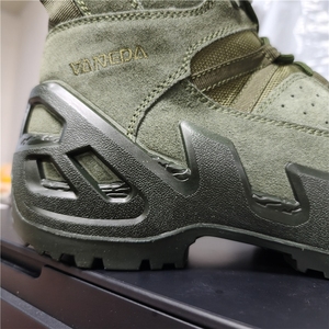 Bottes tactiques hautes en daim de vache vert camouflage TSB08, fabriquées en Chine - Product Image 2