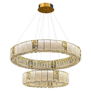 PM Luxury Glaze Crystal Lámpara colgante redonda Comedor Dormitorio Candelabro de cristal Villa moderna Sala de estar Lámpara de anillo LED creativa - Product Image 6