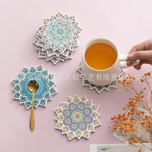 Sous-verres en porcelaine de Quanzhou, forme irrégulière, motif floral, isolants thermiques, absorbants, en céramique, pour accessoires café et thé - Product Image 2