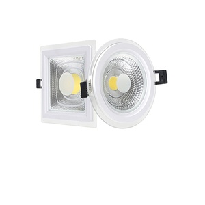 Penutup Panel Cahaya Panel COB Lumen Tinggi Baru Tertanam 18W 24W Aluminium Downlight Kaca Persegi Ultra-tipis LED Lampu Panel Tanpa Bingkai