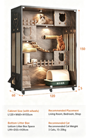 Mobilier pour animaux de compagnie en bois massif, moderne et de luxe, pour chat : Maison d'intérieur, armoire, villa et enclos multi-niveaux, pour chatons, pour salon