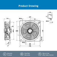Ventilateur axial ebm-papst W4D500-GM03-10 pour systèmes de réfrigération, CVC, ventilation industrielle, performances stables, faible bruit