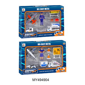 Giocattoli Educativi <span class=keywords><strong>per</strong></span> Bambini, Modellini di <span class=keywords><strong>Auto</strong></span> in Lega con Tema Aeroporto e Città, Serie con Ruote Libere - Product Image 2