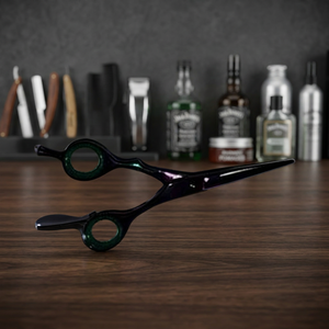 Cisailles de barbier professionnelles à domicile en acier de qualité salon bord de rasoir poignées confortables personnalisables EMS Logo pointu pour les cheveux - Product Image 2