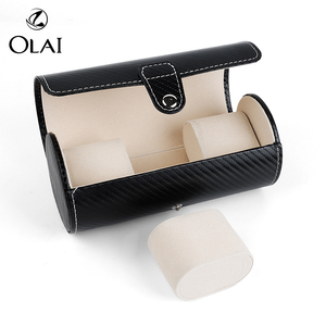 Pochette ronde pour <span class=keywords><strong>montre</strong></span> de présentation en cuir PU support de <span class=keywords><strong>montre</strong></span> de luxe étuis pour montres de <span class=keywords><strong>voyage</strong></span> pochette roulante vente en gros - Product Image 4