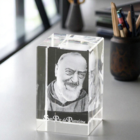 Cube de cristal gravé au laser 3D, bloc de verre vierge pour l'impression UV, objet de collection artistique