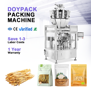Máquina de envasado rotativa automática de alta velocidad de 6/8 estaciones con pesadora multicabezal para alimentos envasados como lirios secos y kimchi - Product Image 1