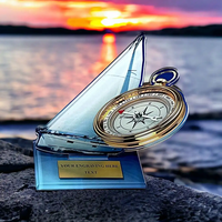 Trophée du championnat du monde de voile de 1/4 "d'épaisseur sur mesure en acrylique Yacht Racing Fastest Lap Award