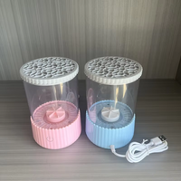 Nettoyeur de pinceaux de maquillage électrique portable automatique avec sécheur-support pour pinceaux de maquillage