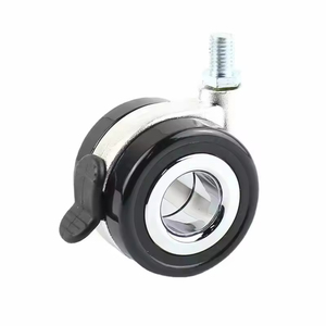 60mm Twin <b>Wheel</b> Caster Grip Ring Stem Swivel Casters 60kg Capacity Durable Silent Ball Bearing Office Furniture <b>Wheels</b> - Product Image 1