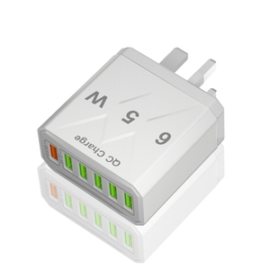 <span class=keywords><strong>Chargeur</strong></span> USB 65W 6 ports, <span class=keywords><strong>charge</strong></span> rapide QC3.0, <span class=keywords><strong>chargeur</strong></span> de voyage pour téléphone portable, adaptateur prise EU KR US UK - Product Image 3