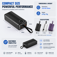 Batterie Externe OEM 2026 pour Extérieur, Haute Capacité 30000mAh, 30W, Batterie Li-Polymère avec Écran LCD, Double Port USB à Charge Rapide, Micro USB