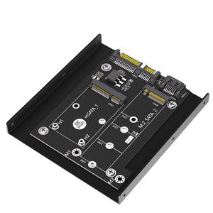 محول جديد 2 في 1 بطاقة محول MSATA/<span class=keywords><strong>M</strong></span>.2 NGFF SSD إلى SATA3 مزدوج مع مخزون قوس الأقراص الصلبة بوصة متاح - Product Image 1