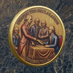 Moneda Conmemorativa del 250 Aniversario de la Independencia Americana, Chapada en Oro, con <span class=keywords><strong>Diseño</strong></span> Grabado del Águila de la <span class=keywords><strong>Libertad</strong></span> y la <span class=keywords><strong>Estatua</strong></span> de la <span class=keywords><strong>Libertad</strong></span> - Product Image 2