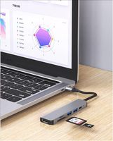 SYONG 6-en-1 USB C avec double moniteur 4K60Hz, moniteur unique 8K30Hz, alimentation 100W, 3 ports de données USB 5Gbps, station d'accueil USB-C Revodok 206