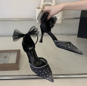 Nouvelles sandales élégantes pour femmes 2026 à talons aiguilles ornées de strass, avec détails <span class=keywords><strong>en</strong></span> maille <span class=keywords><strong>et</strong></span> nœud, idéales pour mariages <span class=keywords><strong>et</strong></span> soirées - Product Image 6