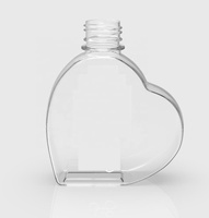 Bouteilles de jus en plastique PET transparentes en forme de cœur avec logo personnalisé, bouteille d'eau potable avec bouchon en PP