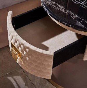Italian Luxury Night Stands Stainless Steel Leather Nightstands <strong>Storage</strong> Cabinet Bedroom <strong>Corner</strong> <strong>Table</strong> Furniture Side <strong>Tables</strong> - Product Image 5