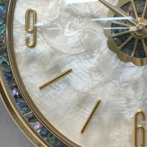European Style Wall <b>Clock</b> Round Metal Silent Quartz <b>Clock</b> <b>Battery</b> Powered Home Decoration Living Room <b>Clock</b> - Product Image 4