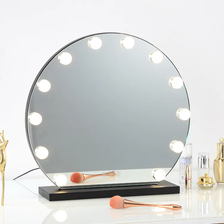 "Miror" LED Spiegel Make-up moderne Eisen LCD Lichterkette Schmink tischplatte Make-up Spiegel mit Lagerung