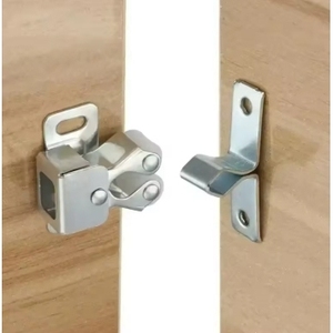 Cierres para Muebles con Doble Resorte de Rodillo, Latón, 6 Plateados, 6 Dorados, Tornillos Incluidos, Cierre Seguro, Hecho en Italia - Product Image 5