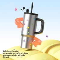 Gobelet isotherme à paille grande capacité en acier inoxydable 316 – Tasse cadeau pour filles, idéale pour les boissons froides en voiture