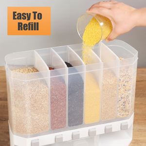 1pcs Lot de variétés Stockage facile Séparation des céréales alimentaires Séparation des céréales Plastique en vrac Stockage hermétique - Product Image 2
