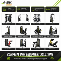 SK Commercial Ensemble Complet d'Appareils de Musculation pour Pectoraux, Dorsaux Hauts et Bas (Extension), Équipement de Salle de Sport