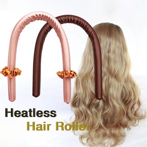 Lujo 100% pura seda de morera palillos <span class=keywords><strong>para</strong></span> el cabello cinta de rodillo de pelo Flexible con Scrunchie gran oferta rizador de pelo sin calor - Product Image 3