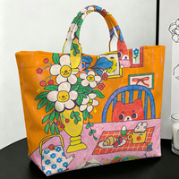 Sac fourre-tout en PVC Orange Kitten House, imperméable, transparent, style Jelly Bag, sac de plage, pochette fourre-tout, sacs à main à nœud, sac de rangement