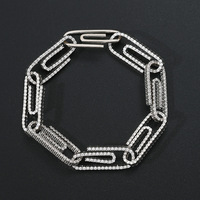 Unisexe Bling Bling CZ trombone chaîne à maillons Bracelet plaqué or Hip Hop style rappeur bracelets à breloques en laiton zircon pour cadeau