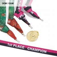 Ruban de médaille en polyester imprimé par sublimation personnalisé en gros pour les récompenses sportives de marathon à prix d'usine