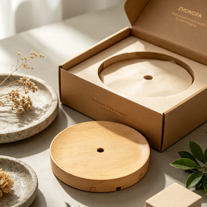 Base de lampe en bois de hêtre sur mesure, tournée et polie, couleur naturelle, support rond pour décoration intérieure, éclairage, OEM - Product Image 5