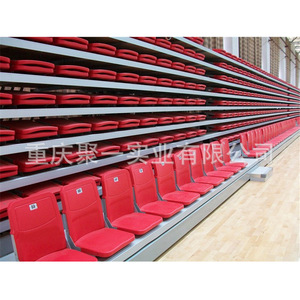 Sièges de tribune rétractables rouges pliables pour stades sportifs et gymnases scolaires - Product Image 1