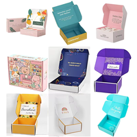 Boîte d'expédition pliable en carton ondulé noir personnalisée, boîte d'emballage pour cosmétiques, boîte cadeau avec logo
