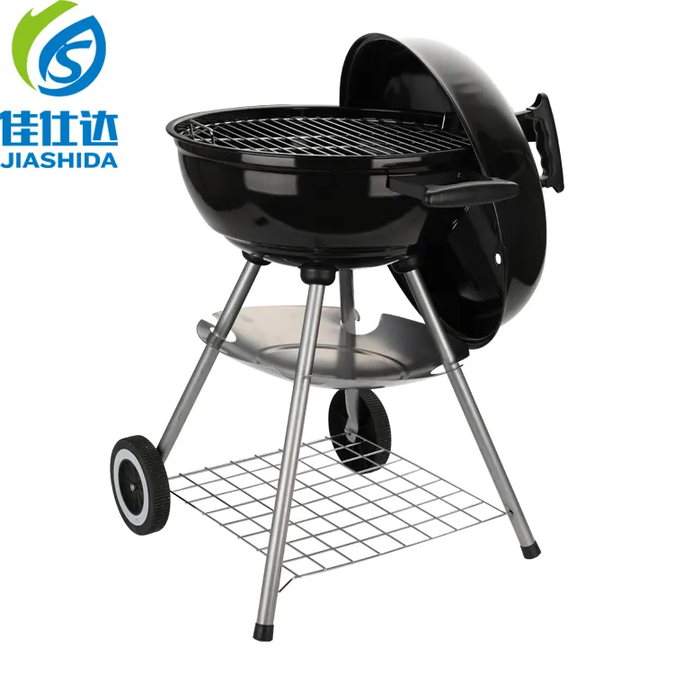 Outdoor Barbecue Grill 45cm Camping Kettle Portable Bbq Grill Smoker Easy-assembly Barbecue Outdoor Grill Charcoal For Camping