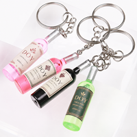 Porte-clés de bouteille de vin rouge, 20 pièces, Logo personnalisé, Simulation créative, pour cadeaux, Promotion, vente en gros