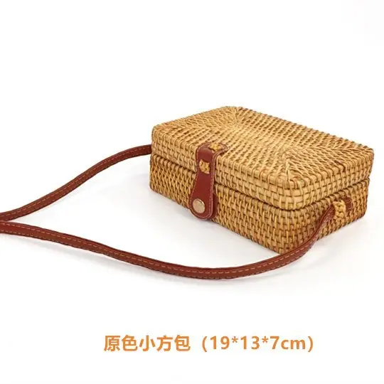 Bolsa rattan feita à mão para mulheres, bolsa de vidro, tecido, boho, bali