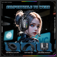 Casque de jeu ONIKUMA GT808 Tri-mode pour ordinateur de bureau, casque ENC supra-auriculaire pour cybercafé, casque de jeu HIFI avec micro