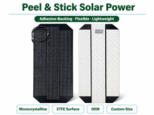 Panneau solaire semi-flexible OEM 115W 30V monocristallin ETFE auto-adhésif pour toit de voiture, capot moteur, camping-car, bateau, yacht - Product Image 1