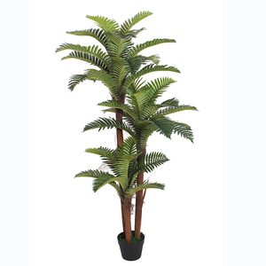 Near Natural Artificial Palm Tree Greenery Dry Tree Plants Fern Bonsai with Plastic Pot for Sale
