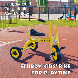 Tricycle pour enfants, vélo à pédales pour aire de jeux extérieure, cadre en acier, jouet à roulettes pour la maternelle et l'école - Product Image 2