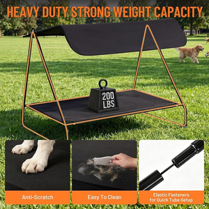 Wholesale Elevated Dog Bed Breathable Cooling Raised Dog <b>Cot</b> Luxury Pet Bed With Adjustable Canopy In Outdoor And Indoor Yard - Product Image 2